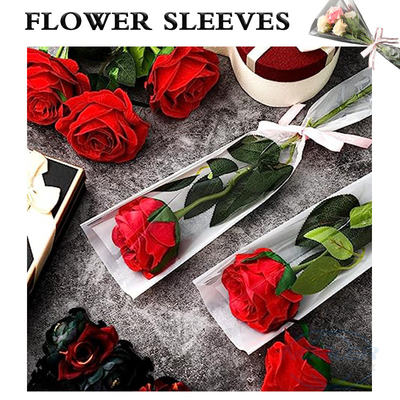 Klare Blumen-Blumenstrauß-Ärmel-Blumenstrauß-Taschen für einzelne Rose Wrapping Paper