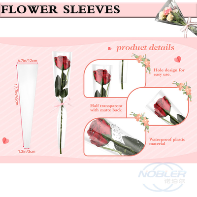 Klare Blumen-Blumenstrauß-Ärmel-Blumenstrauß-Taschen für einzelne Rose Wrapping Paper