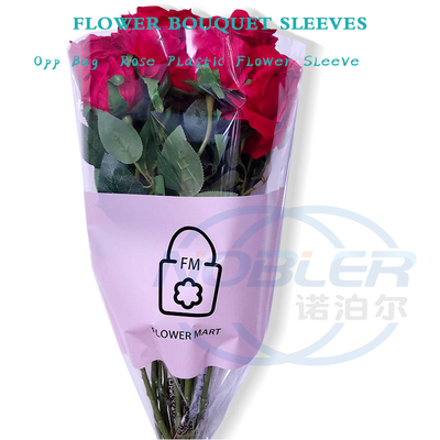 Klare individuelle Druck-OPP-Blumenstrauß-Ärmel, einzelne Rose, DIY-Geschenkverpackung