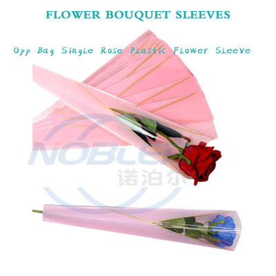 Klare individuelle Druck-OPP-Blumenstrauß-Ärmel, einzelne Rose, DIY-Geschenkverpackung