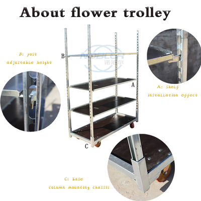 Dänischer Blumenwagen aus Sperrholz, Cc-Container, einfach zu installieren