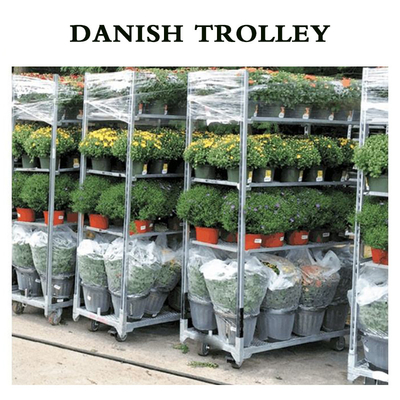 Gartenbautransport galvanisierte dänische Laufkatze Blumen-niederländische Betriebscm