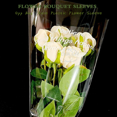 Klare Opp-Beutel mit individuellem Druck, Blumenstrauß-Ärmel, Rosen-DIY-Verpackung