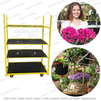 Dänische Laufkatzen-Blumen-Handlaufkatzen-benutzen Plastikregal-Supermarkt-Exklusives kundengebundene Laufkatzen