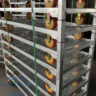 Hot Galvanized Zink Dänisch Blumenwagen mit Netze Maschen-Schicht und Stahl Blumenkorb Artikel