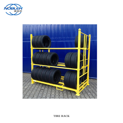 Kundengebundener Pulver-beschichtender Stahlpaletten-Reifen-Gestell-Speicher, der LKW-Reifen-Gestell stapelt