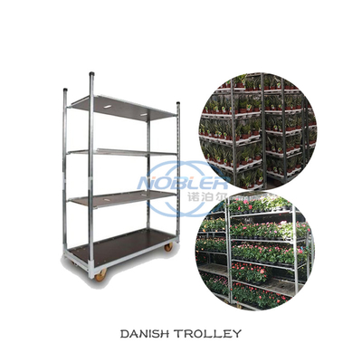 Gartenblumenwagen galvanisierte CC Blume und Pflanzen Trolleys PP / PA Rad