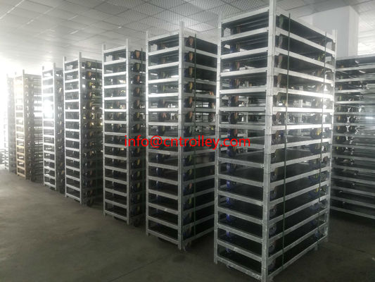 Hot Galvanized Zink Danish Flower Trolley mit natürlicher Holzveredelung und Lastkapazität von 40 kg pro Regal für den kommerziellen Blumenhandel