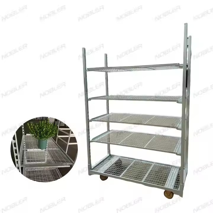Klappbarer Holzblumenwagen zur einfachen Lagerung und Beförderung von schwefelweißen Blüten